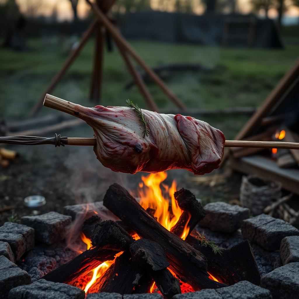 Wikinger Lammkeule am Spieß — Wikinger Museum Saarbrücken
